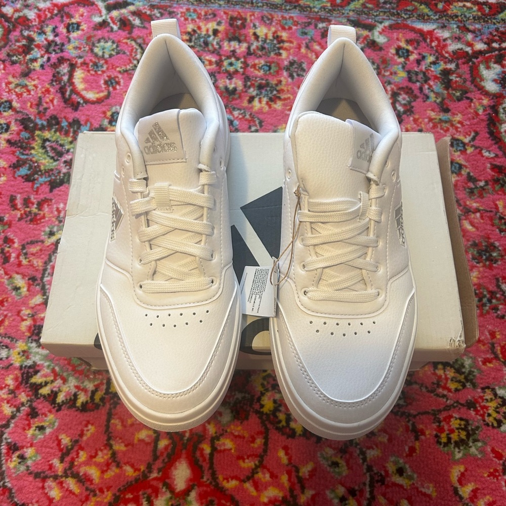 NIB Adidas Women's Park Street White Sneakers, Size 9 US